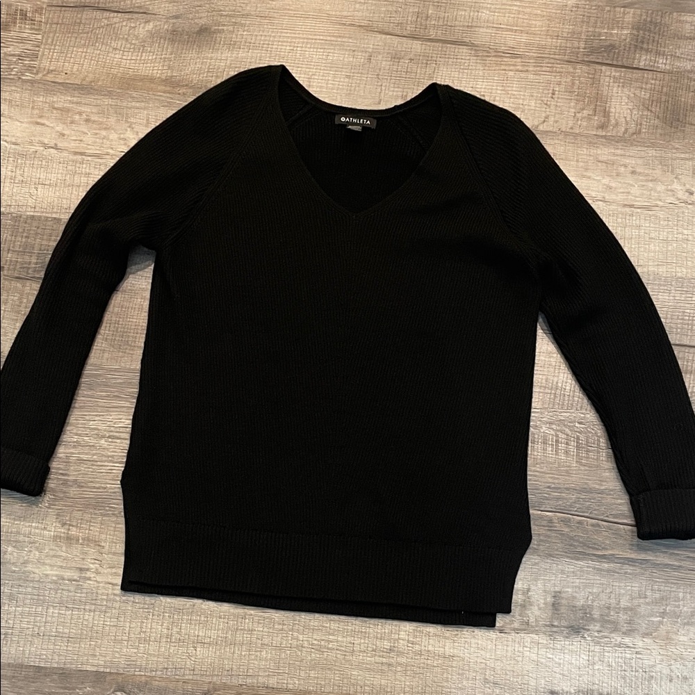 Athleta Hanover Black V-Neck Sweater small